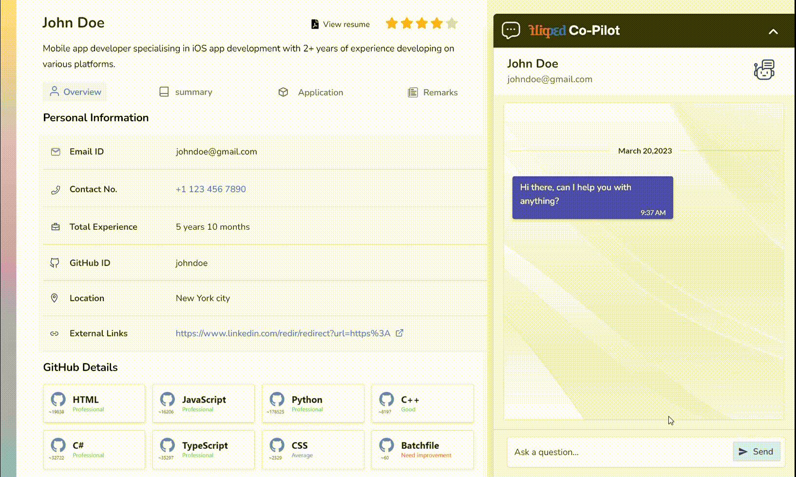 مساعد التوظيف بالذكاء الاصطناعي